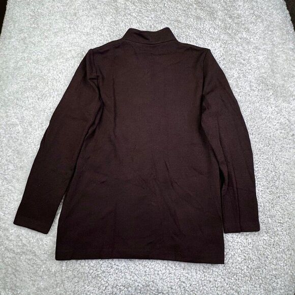 St. John Collection Santana Knit Brown Cardigan Sweater Gold Buttons Womens 10 - Picture 2 of 7